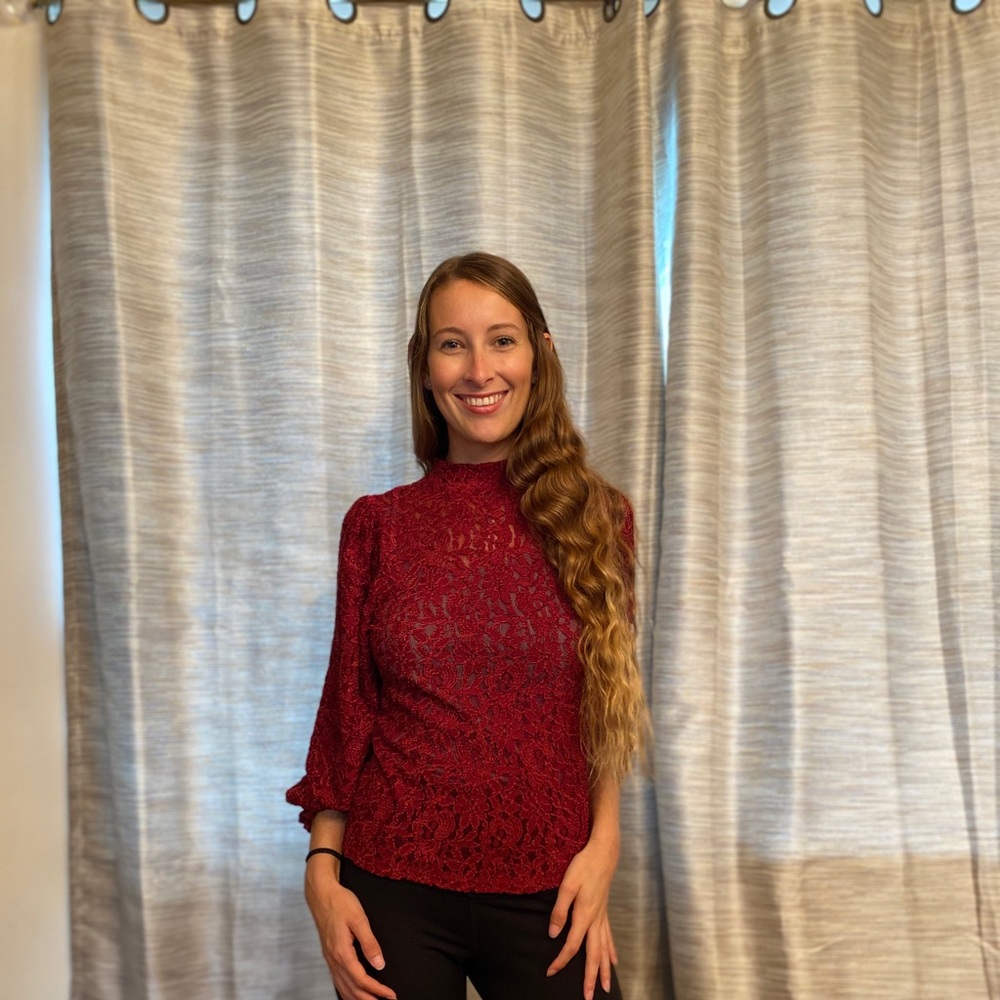 Brand New Free People lace top with bell sleeves